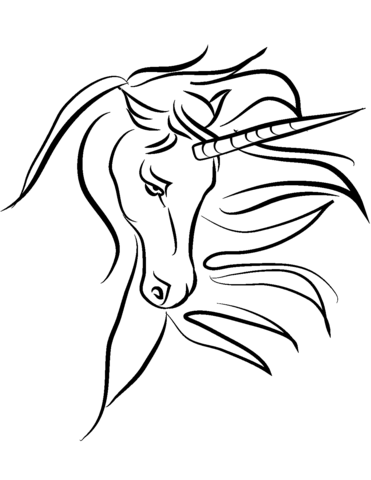 Beautiful Unicorn Coloring Page